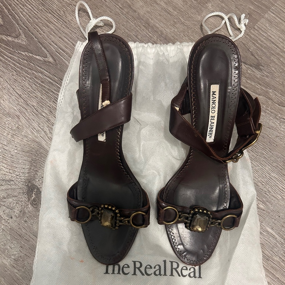 Manolo Blahnik Sandal Heels Womens Shoes